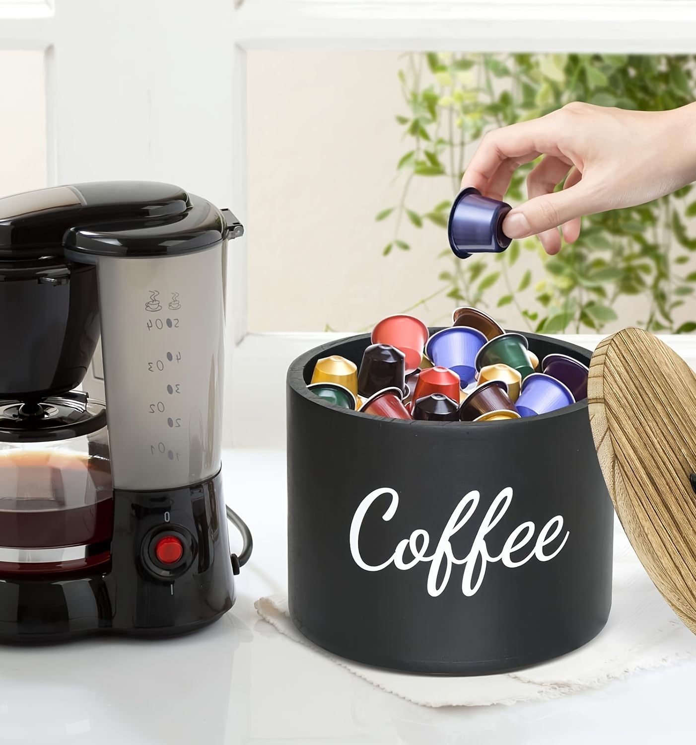 1pc Storage Container, Wooden  - Coffee Equipment Rack review and price